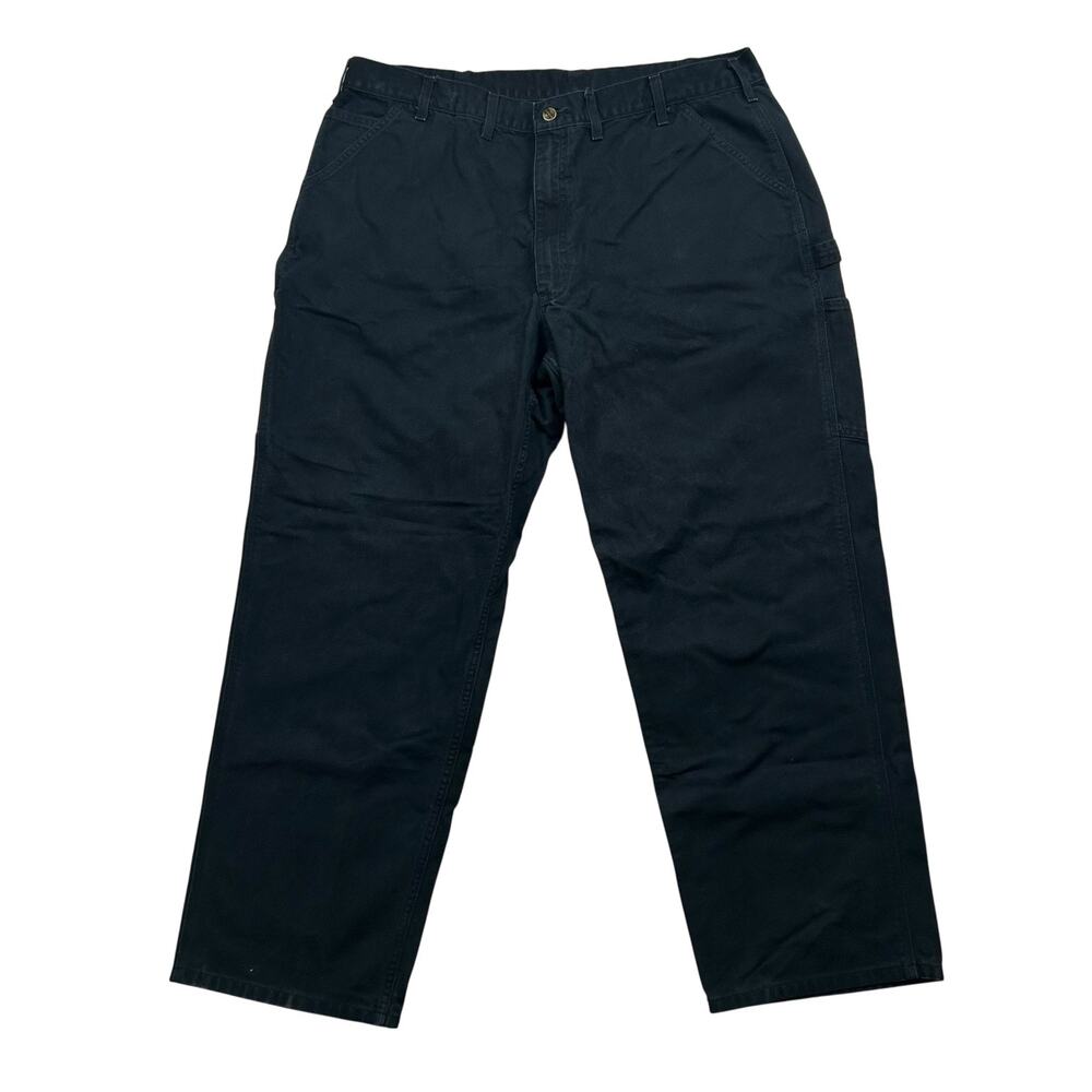 Carhartt Work Pants Mens 44x34 Black B11 Loose Fit Duck Utility Carpenter Jeans